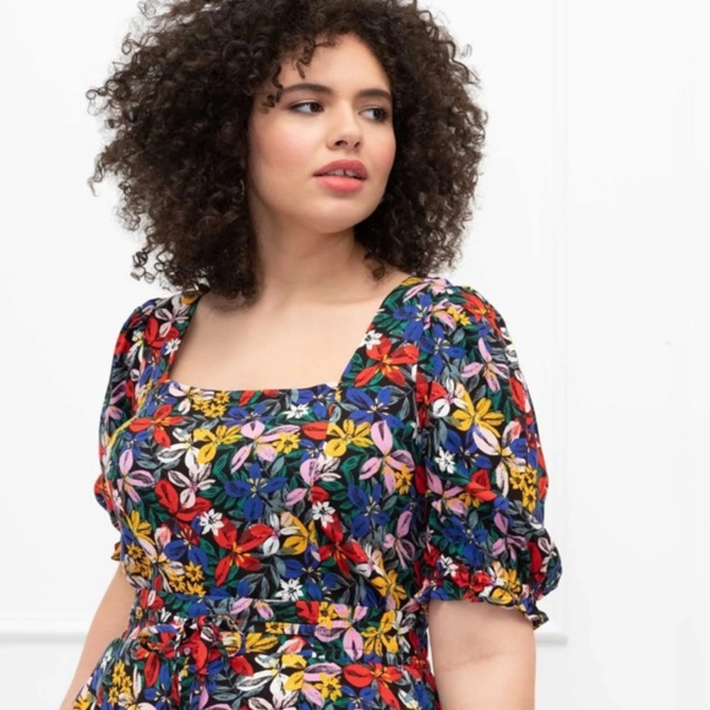 Eloquii puff sleeve crop top